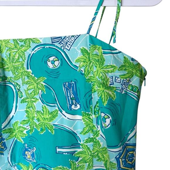 Lilly Pulitzer Y2K Mini Dress Women’s 6 Pool Print Blue Green Summer Vacation - Picture 4 of 7